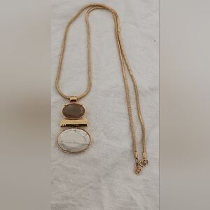 Chic Gold and Brown Pendant Necklace